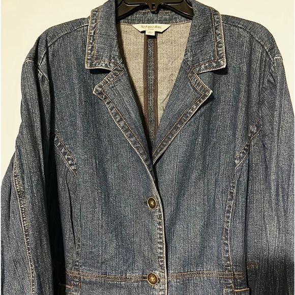 St. John's Bay Denim Tapered Jacket EUC 3X - Picture 3 of 7